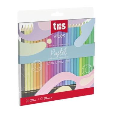 Imagem de Lápis de cor vibes pastel 24 cores tris