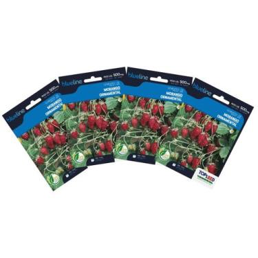 Imagem de 4X Sementes de Morango Ornamental Blueline TOPSEED