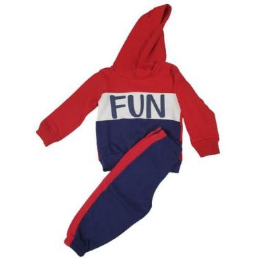 Imagem de Conjunto infantil moletom 100% algodão doce folia tam 02, Azul, 02