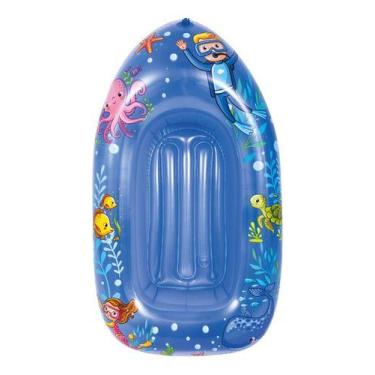 Imagem de Bote Inflável Barco Bóia Praia Piscina Infantil Divertido 112 cm Compr