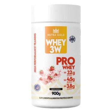 Imagem de Whey Isolado Concentrado 3w Morango 900g - Nutra Gold