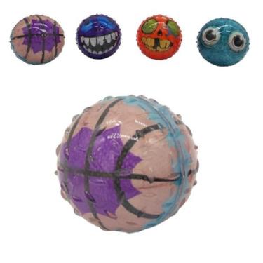 Imagem de Bolinha p/ Cachorro divertida higiene bucal monstrinho M Cor:Roxo - Bo