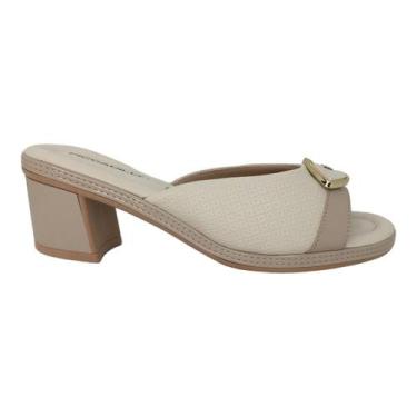 Imagem de Tamanco Joanete Piccadilly Salto Baixo Conforto, Off white, Marfim, Av