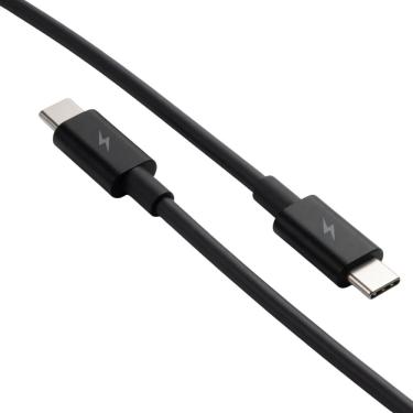 Imagem de Cabo USB-C para USB-C MDM 1M Carregamento Rápido Design Premium Preto Fosco Conectores Prateados
