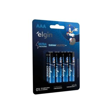 Imagem de Pilha Elgin Ultra Alcalina AAA 1,5V Blister com 8 Unidades de Alta Durabilidade