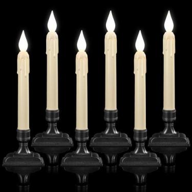 Imagem de Meigic 6 Peças Velas de Janela com Sensor do Anoitecer ao Amanhecer