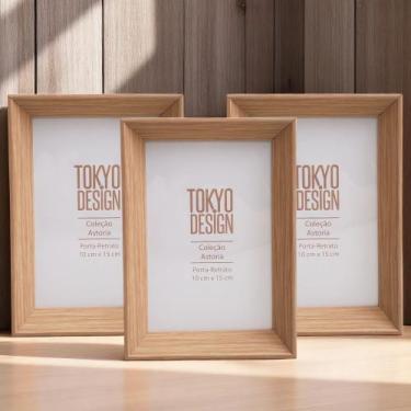 Imagem de Porta Retrato Amadeirado 10x15/15x20/20x25 Moldura MDF Tokyo Design, 1