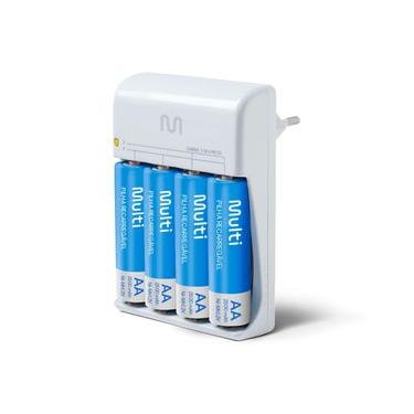 Imagem de Carregador De Pilhas Multilaser AA/AAA + 4 Pilhas Aa 2500Mah Multi - CB054 CB054