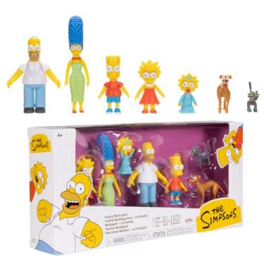 Imagem de Disney The Simpsons Action Figures Family Multi-Pack 2.5” Scale Figures, Includes Homer, Marge, Bart, Lisa, Maggie, Santa’s Little Helper, and Snowball II
