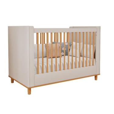 Imagem de Berço Americano Retrô Cupcake Permobili 100% MDF - Off White/Nature, O