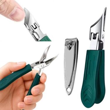 Imagem de Kit Alicate Cortador Unha Curvo Profissional Bico de Aguia + Cortador 