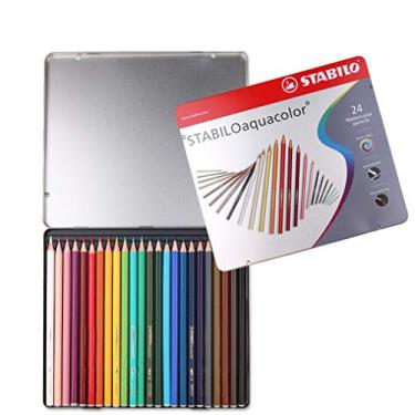 Imagem de Lápis de cor solúvel em água profissional pintado à mão, 24 cores, núcleo de 2,8 mm de espessura, adequado para estudantes de arte e artistas
