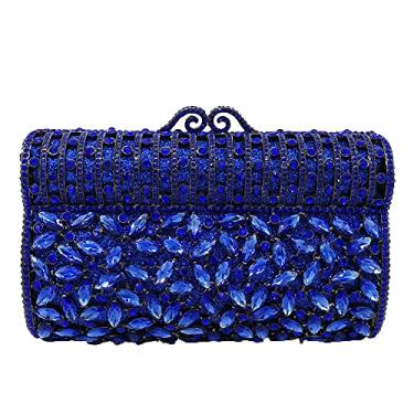 Imagem de Boutique De FGG Bolsas clutch de strass cintilantes para mulheres, bolsas formais à noite, bolsas de mão de cristal para casamento, mini, Azul, Small