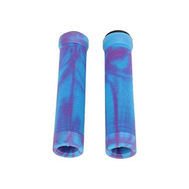 Imagem de Punhos de guidão de borracha de 22,2 mm, aliviam a pressão da mão textura antiderrapante capa de guidão de bicicleta Punhos resistentes ao desgaste para ciclismo Roxo azulado