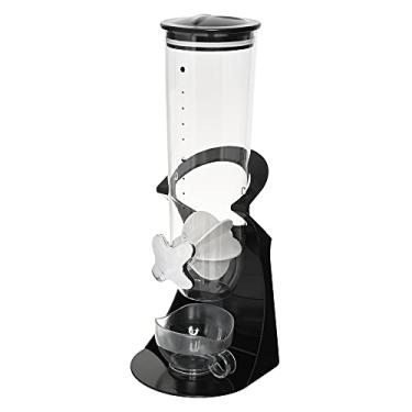 Imagem de Mimo Style Dispenser de Cereais Redondo 1,5L, na Cor Preta. Feito Inteiramente de Plástico, Conta Com Dois Espaços de Armazenamento. Mantém o Cereal Fresco Por Até Um Mês