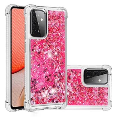 Imagem de Sacos de telefonia móvel Glitter Case para Samsung Galaxy A72 5G. Caso para mulheres meninas feminino sparkle líquido luxo flutuante moto rápido transparente macio Tpu. Capa de celular Sacos de caso