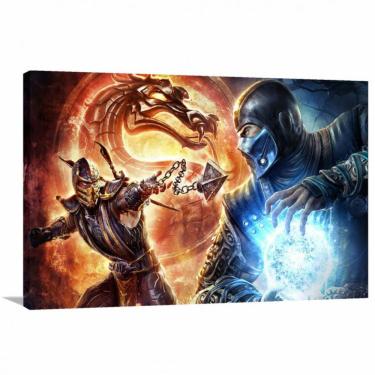 Imagem de Quadro decorativo Mortal Kombat Scorpion Sub Zero Tela em Te