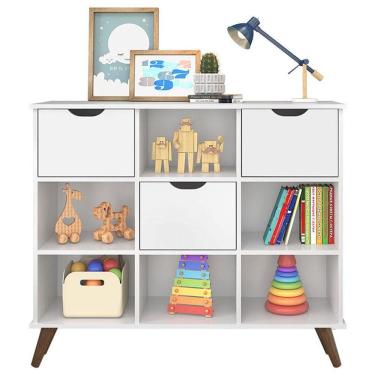 Imagem de Nicho Organizador Retrô 3 Gavetas Branco - Qmovi