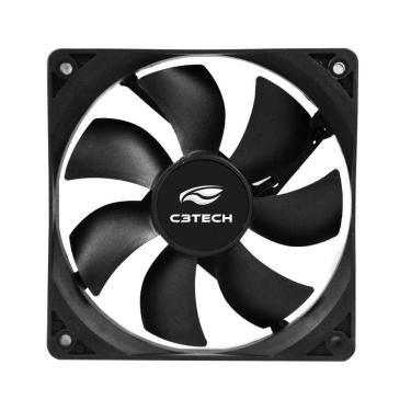 Imagem de Cooler 120mm Para Gabinete 3 Pinos + Molex 4 Pinos Macho x Fêmea C3tech F7-100BK Storm 12cm Preto