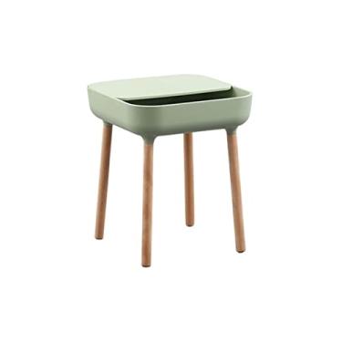 Imagem de Mesa de café Mesa lateral criativa verde quadrado pequena mesa simples mesa de café apropriado para sala de estar, cabeceira, escritório, sala de estar Mesa final