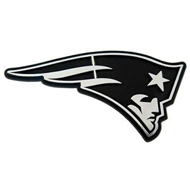Imagem de Patch Collection Emblema cromado automotivo do time New England Patriots com logotipo da marca mundial 3D, aproximadamente 7 cm de altura x 9,5 cm de largura x 0,3 cm de espessura