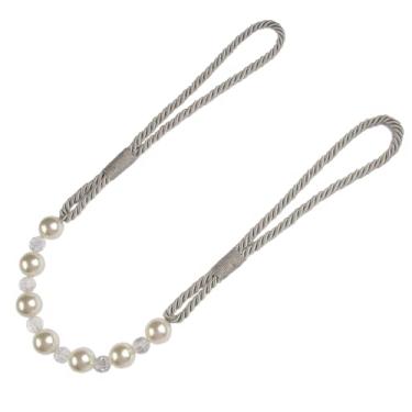 Imagem de 1 peça Cortina Moderna Corda Corda Frisado Pérola Amarra Atrás Retenções Decorativas Suportes de Decoração para Casa Acessórios Suportes Hastes, Prata