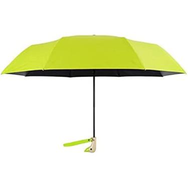 Imagem de KRASS Guarda-chuva de golfe de madeira com alça de cabeça de pato guarda-chuva UV 50+ sombra chuva ou brilho guarda-chuva dobrável de viagem animal guarda-chuva portátil guarda-chuva dobrável, verde claro, M, colecionador88