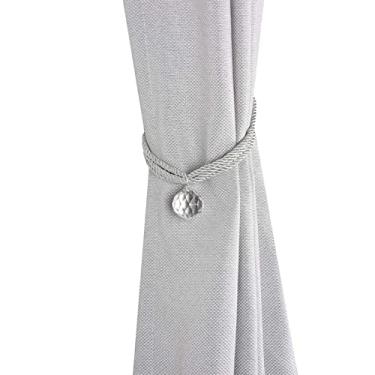 Imagem de 1 peça Cortina de borla Acessórios de quarto Suportes de cortina Fivela Corda Decoração de casa Cortina de miçangas Atadura, Prata, 1 peça