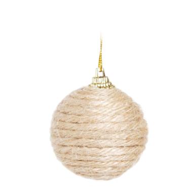 Imagem de Jogo C/6 Peças Bolas Listrada De Juta Bege 5cm 1923526