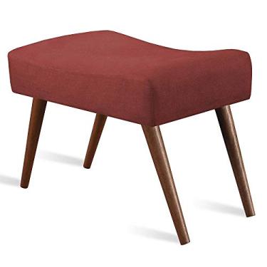 Imagem de Puff Cama Inbox Aluna Retangular com Pés em Madeira Maciça Tecido Suede Vermelho