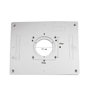 Imagem de Tingpai 300 * 235 * 9.5mm Máquina de apa r madei G vu Flip Boa Multi-funcional DIY Sintonia fina Alumínio Router Table Insert Boa Trimmer Apa dor de madei Placa de roteador