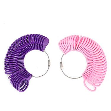 Imagem de 4 peças medidor de anel de plástico, ferramenta de fabricação de joias, ferramenta de tamanho, ferramenta de medição de tamanho, ferramenta de medição de tamanho de anel, suprimentos de vidro fusível, miçangas e fabricação de joias