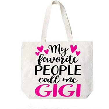 Imagem de Gigi My Favorite People Call Me Gigi Bolsa de lona para vovó, ideia de presente, livro, bolsa de viagem