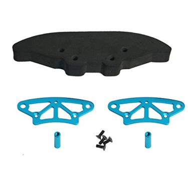 Imagem de ShareGoo Para-choque dianteiro de espuma, peças de atualização de placa superior de alumínio para HSP 1/10 RC Racing Drift Car Lightning EP Drift/EPX Pro/STK Lightning STR