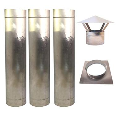 Imagem de Kit Chaminé 9 Polegadas Aço Inox 430 Churrasqueiras, 3m Duto
