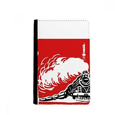 Imagem de China Train Tower Steam Red Passport Holder Notecase Burse Wallet Cover Card Purse, Multicolor