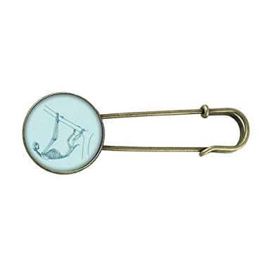 Imagem de Esboço de bicho-preguiça esqueleto animal retrô broche de metal clipe jóias