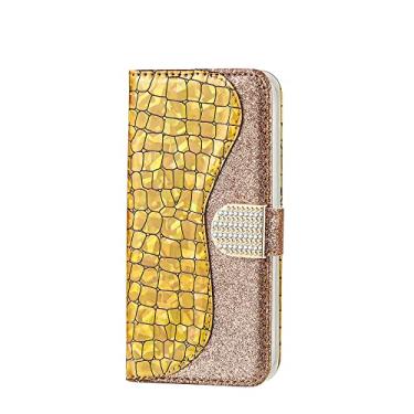 Imagem de Capa tipo carteira feminina Bling Glitter para Samsung S6 S7 S8 S9 S10 S20 Plus S20 Ultra Note 10 Pro Note 20 Ultra Cover, ouro, para Samsung S7 Edge