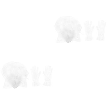 Imagem de Beaupretty 2 Conjuntos De Acessórios S Cocktail Faux Headband Supplies Hat Curto Vintage Net Flower Cover Hair Sheer Women Mesh Luve Cheongsam Headdress Clip Dance Elegant Derby Dress
