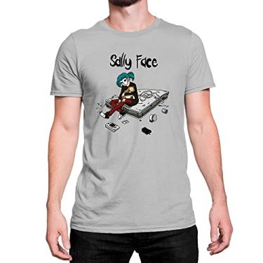 Imagem de Camiseta T-Shirt Sally Face Gato Cat Colchão Algodão Cor:Cinza;Tamanho:M