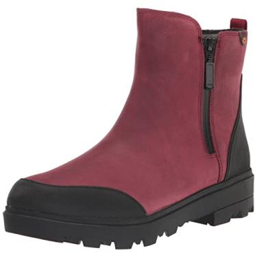 Imagem de BOGS Bota de chuva feminina de couro com zíper azevinho, Oxicoco, 6.5