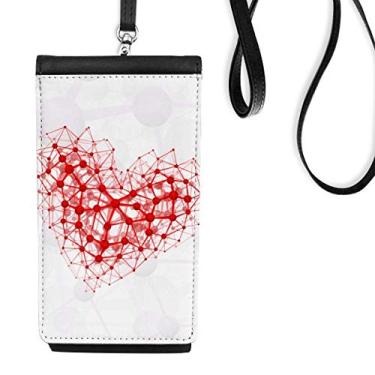 Imagem de Carteira para celular com estrutura vermelha atômica, ilustração física, bolso preto