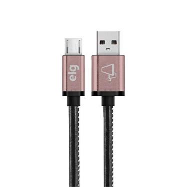 Imagem de Cabo Micro USB em Tecido Natural Costurado Black Rosa 1m - SKN510BK ELG