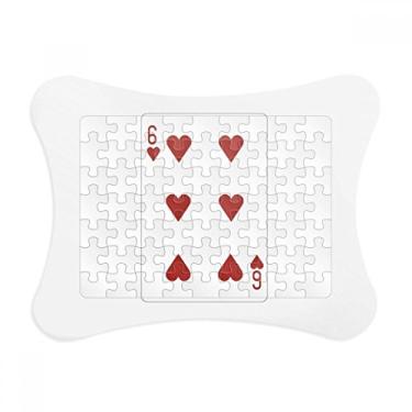 Imagem de Moldura de quebra-cabeça com estampa de cartas de baralho de coração 6 ornamento de jogos de quebra-cabeça