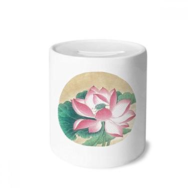 Imagem de DIYthinker Caixa de dinheiro com pintura chinesa Water Lotus, caixa de cerâmica para presente de cofrinho