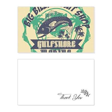 Imagem de Cartão de agradecimento tropical Fish Coconut para aniversário comemorações casamento agradecimento