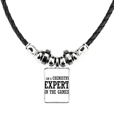 Imagem de DIYthinker Chemistry Expert Games Colar Joias Torque Pingente de corda de couro