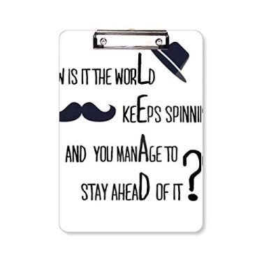 Imagem de Quadro de prancheta Question to Leaders com citação famosa A4