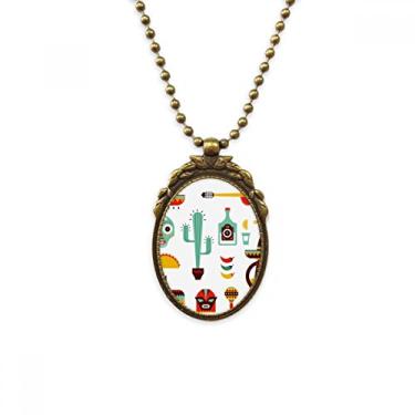 Imagem de DIYthinker Sombrero Tequila Guitar Chili Mexico Elment Colar antigo com pingente de contas vintage
