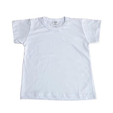 Imagem de Camiseta Infantil Manga Curta 100% Algodão Branca Lisa 1 a 3 Anos - 2